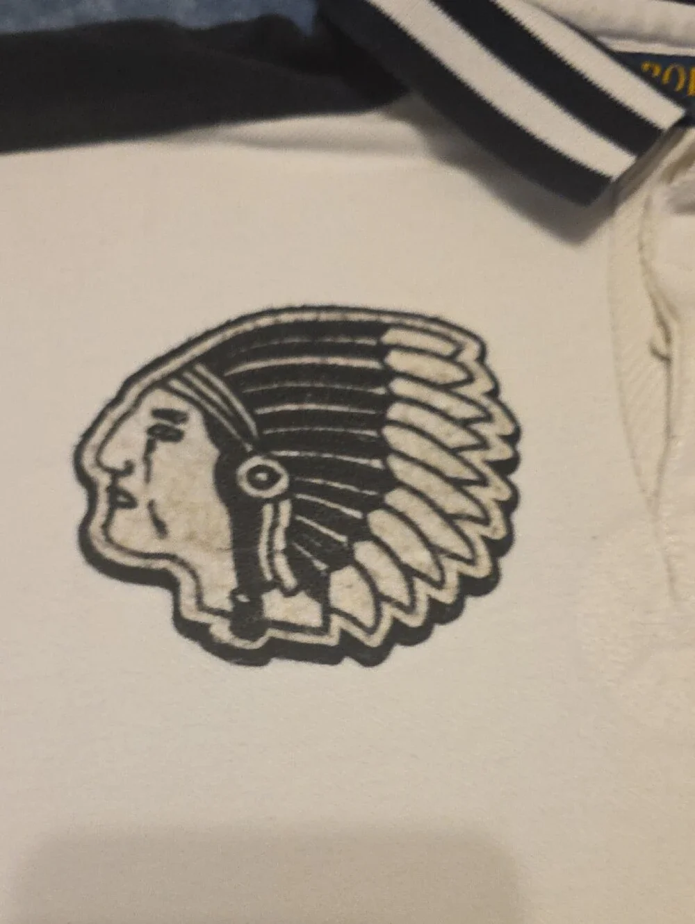 Polo by Ralph Lauren White and Navy Embroidered Short-Sleeve Polo